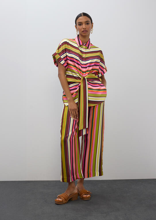 LOLA CASADEMUNT MULTI STRIPE SATIN CULOTTES LS2614024 126