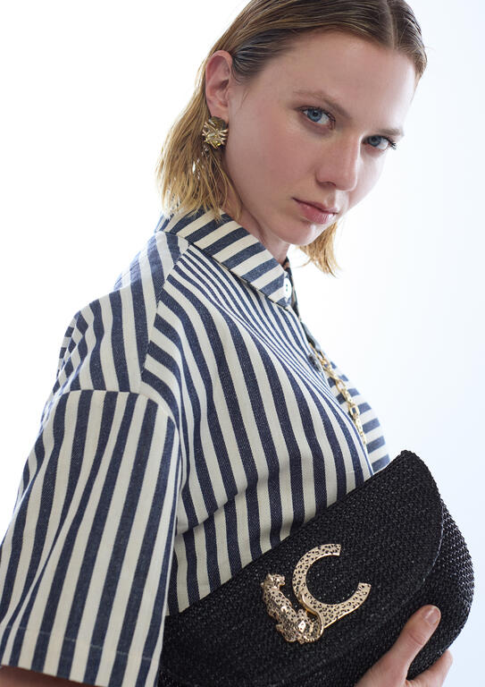 LOLA CASADEMUNT NAVY STRIPE STRIPE BLOUSE LS2615001 126