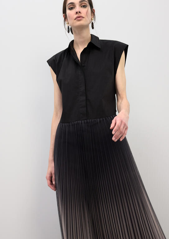 LOLA CASADEMUNT BLACK DRESS PLEATED TULLE SKIRT LS2616133 126