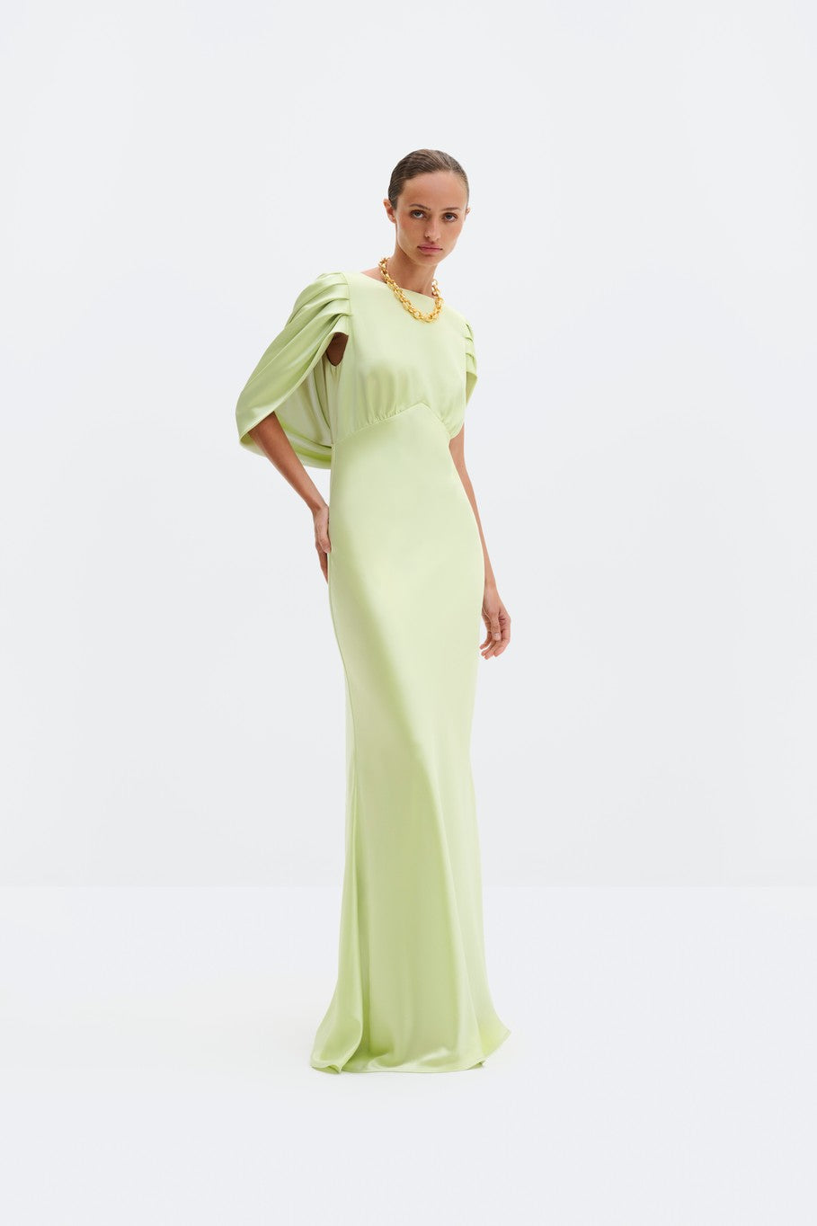 MALINA LOUISE MINT SATIN DRESS 126