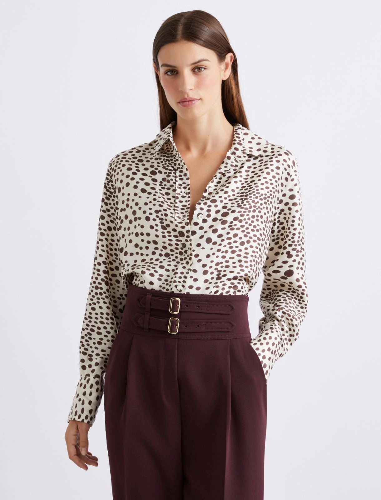 marella_brown_dot_blouse_3111146102006_shop_macbees_ireland_killarney