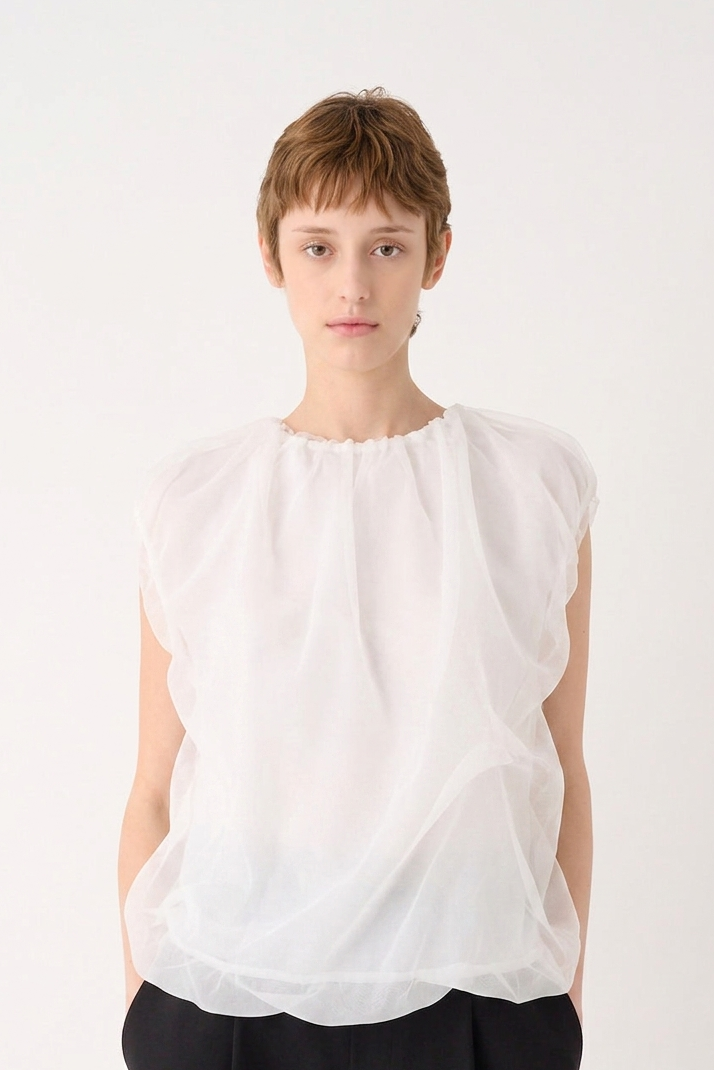 meimeij cream chiffon blouse M6FZ80 shop macbees ireland