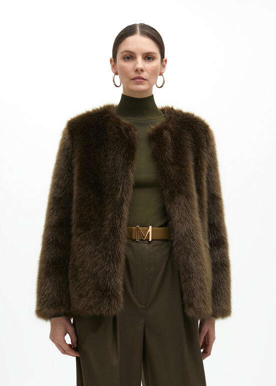 LOLA CASADEMUNT KHAKI FUR JACKET 2501008 225