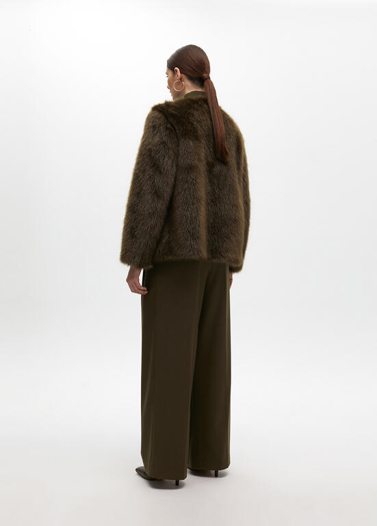 LOLA CASADEMUNT KHAKI FUR JACKET 2501008 225
