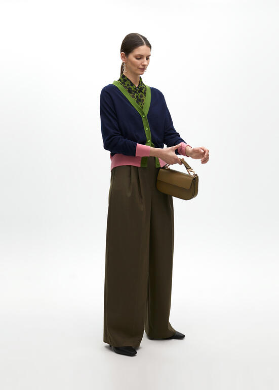 LOLA CASADEMUNT NAVY CONTRAST TRIM CARDIGAN 2511008 225