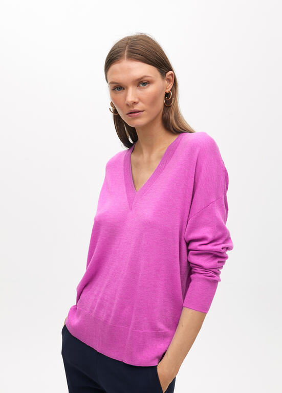 LOLA CASADEMUNT PINK V-NECK KNIT 2511014 225