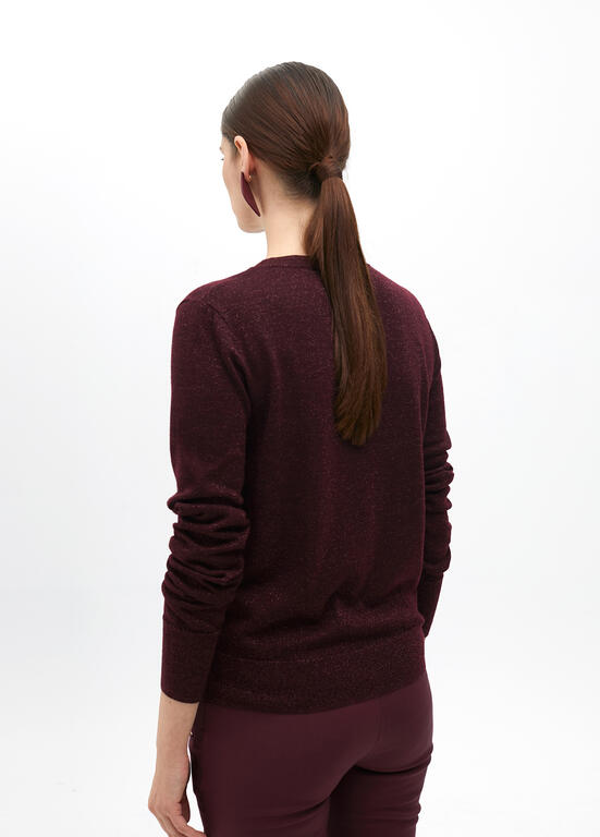 LOLA CASADEMUNT BURGUNDY ROUND NECK KNIT 2511020 225