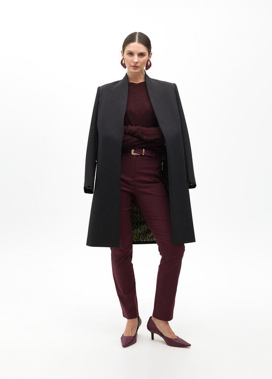 LOLA CASADEMUNT BURGUNDY ROUND NECK KNIT 2511020 225