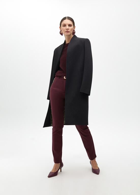 LOLA CASADEMUNT BURGUNDY ROUND NECK KNIT 2511020 225