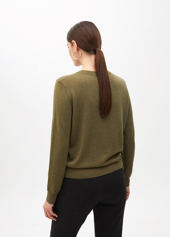 LOLA CASADEMUNT KHAKI ROUND NECK KNIT 2511020 225