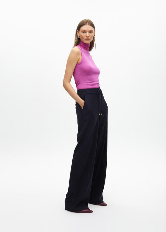 LOLA CASADEMUNT NAVY PINSTRIPE TROUSERS 2514001 225