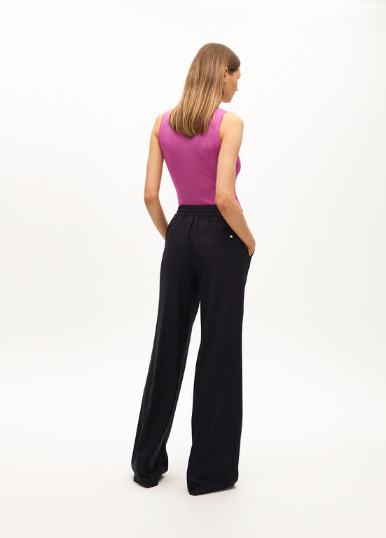 LOLA CASADEMUNT NAVY PINSTRIPE TROUSERS 2514001 225
