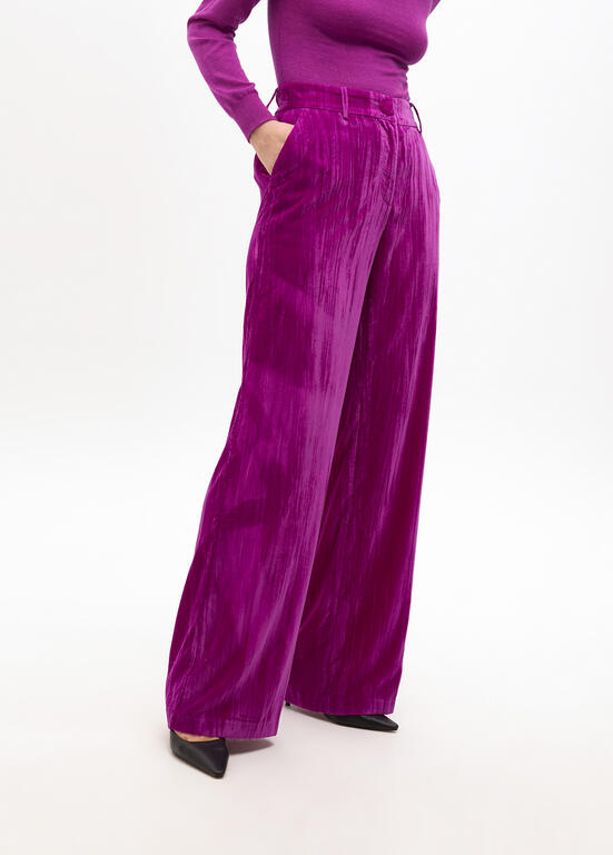 LOLA CASADEMUNT PINK VELVET TROUSERS 2514004 225
