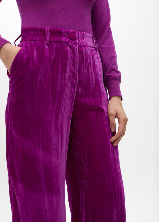 LOLA CASADEMUNT PINK VELVET TROUSERS 2514004 225