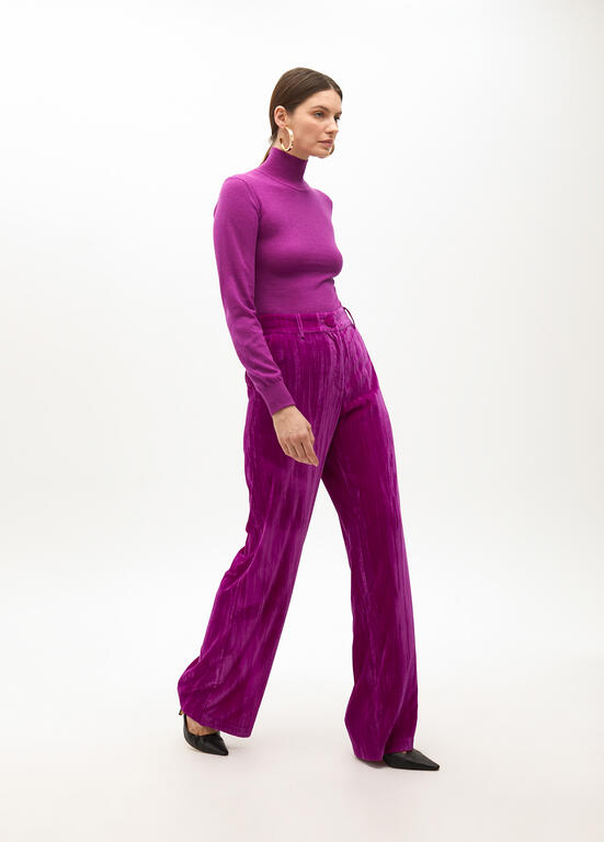 LOLA CASADEMUNT PINK VELVET TROUSERS 2514004 225