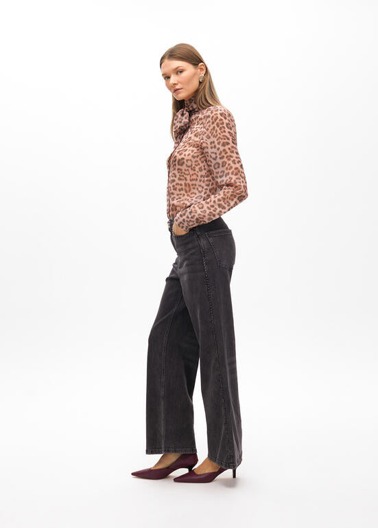 LOLA CASADEMUNT BLACK EMBELLISHED STRIPE JEANS 2514008 225