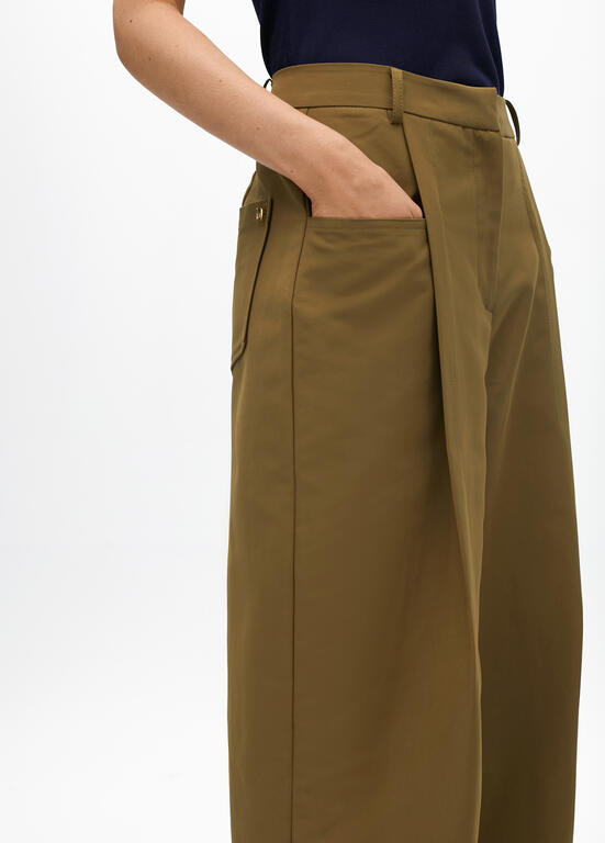 LOLA CASADEMUNT KHAKI CHINO TROUSERS 2514018 225