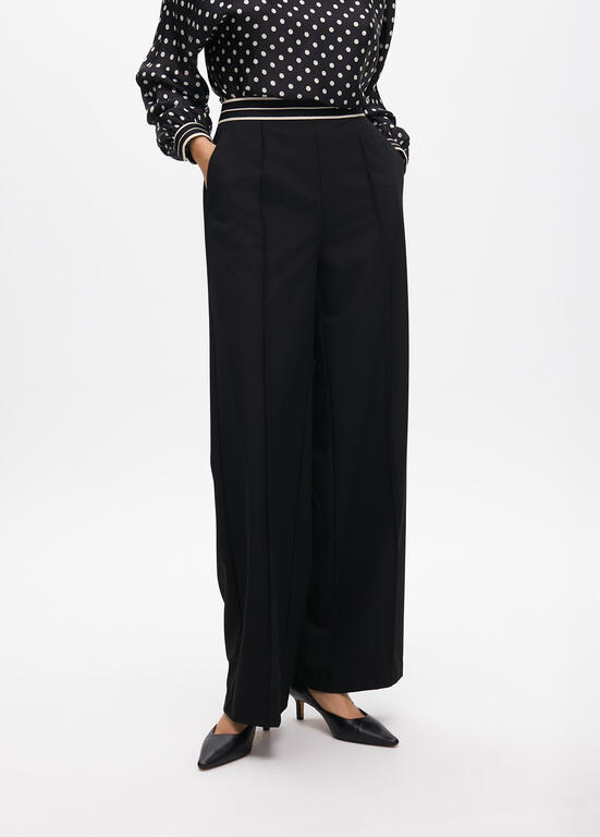 LOLA CASADEMUNT BLACK WIDE LEG TROUSERS 2514019 225