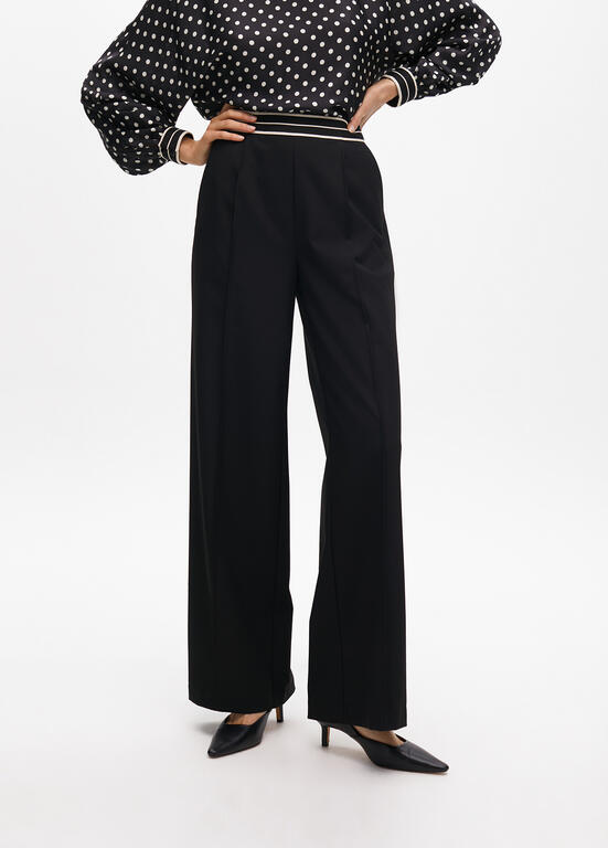LOLA CASADEMUNT BLACK WIDE LEG TROUSERS 2514019 225