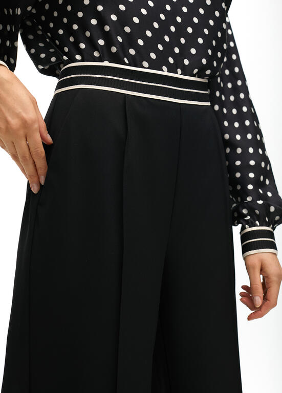 LOLA CASADEMUNT BLACK WIDE LEG TROUSERS 2514019 225