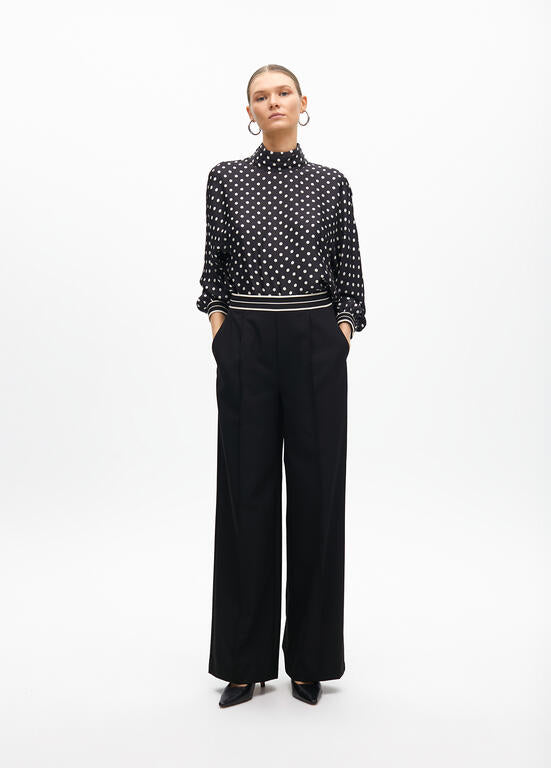 LOLA CASADEMUNT BLACK WIDE LEG TROUSERS 2514019 225