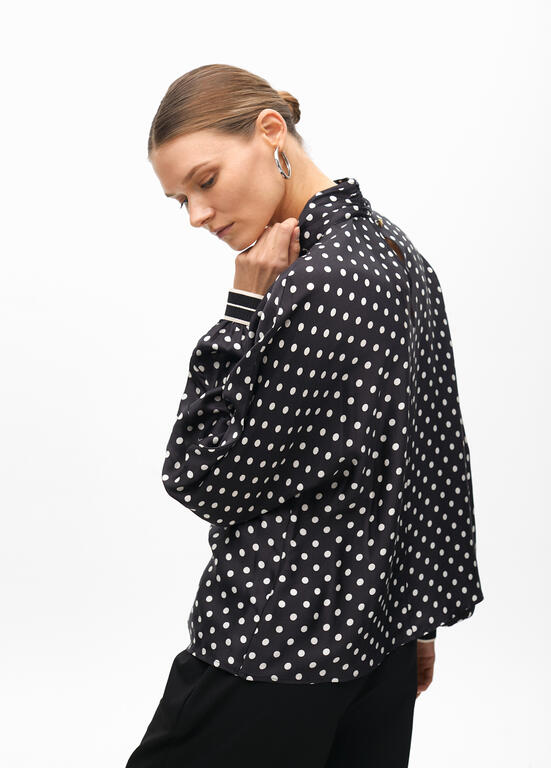 LOLA CASADEMUNT BLACK POLKA DOT BLOUSE 2515009 225