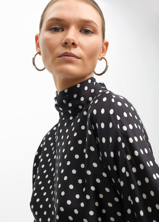 LOLA CASADEMUNT BLACK POLKA DOT BLOUSE 2515009 225