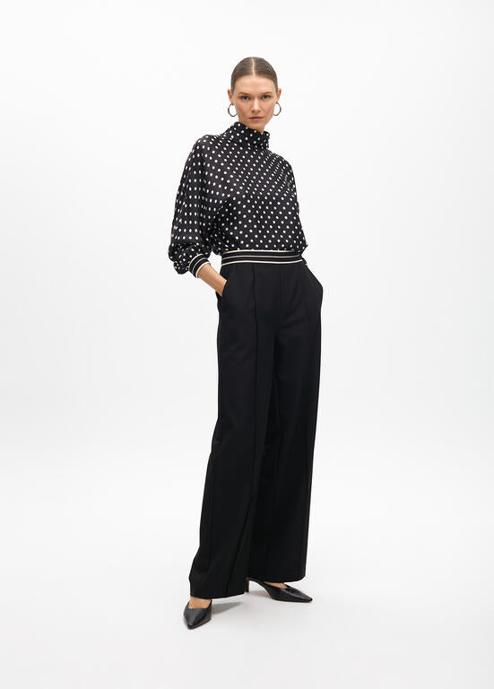 LOLA CASADEMUNT BLACK POLKA DOT BLOUSE 2515009 225