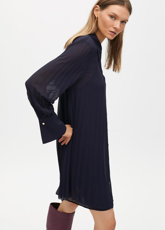 LOLA CASADEMUNT NAVY PLEAT DRESS 2516603 225