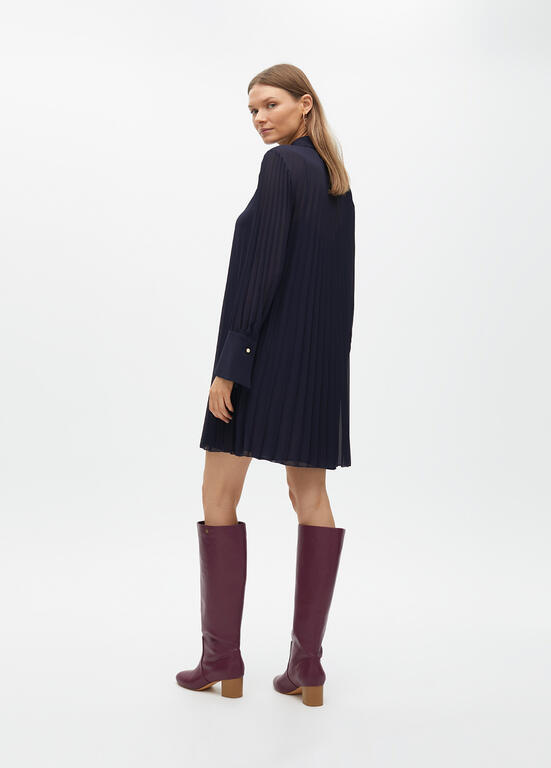 LOLA CASADEMUNT NAVY PLEAT DRESS 2516603 225