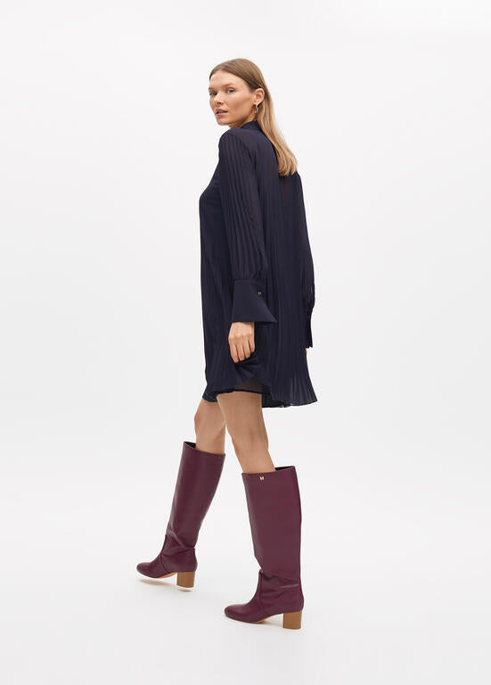 LOLA CASADEMUNT NAVY PLEAT DRESS 2516603 225