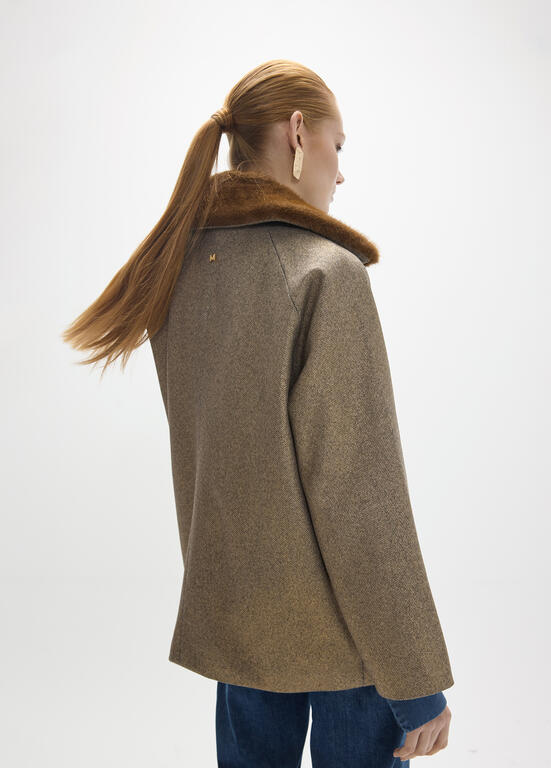 LOLA CASADEMUNT MAITE GOLD FUR COAT MF2601001 226