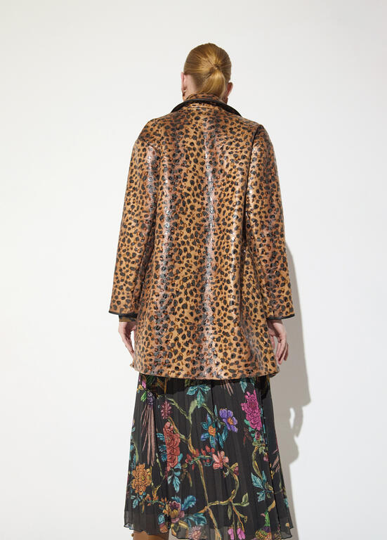 LOLA CASADEMUNT MAITE BROWN ANIMAL PLEATH COAT MF2601002 226