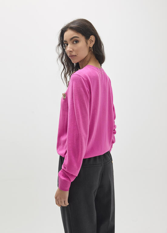 LOLA CASADEMUNT MAITE PINK EMBELLISHED KNIT MF2611015 226