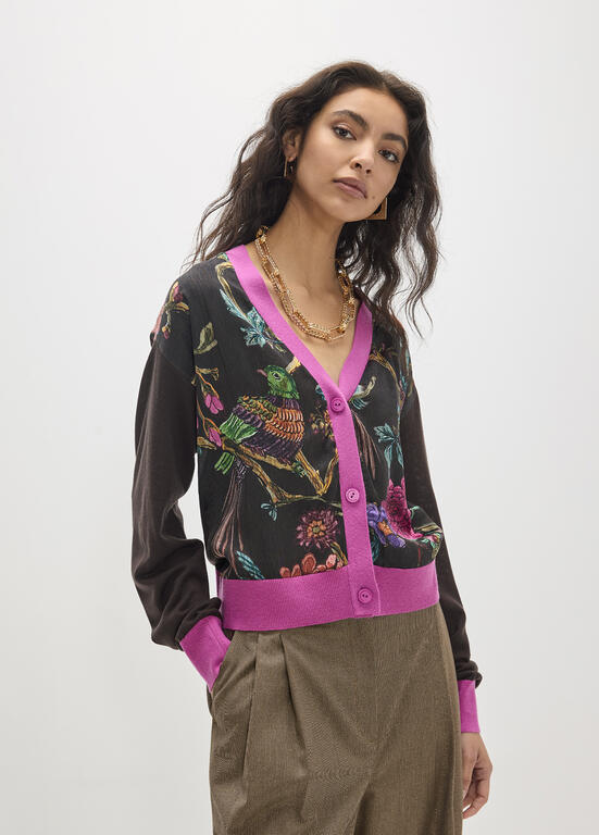 LOLA CASADEMUNT MAITE BLACK FLORAL KNIT MF2611023 226