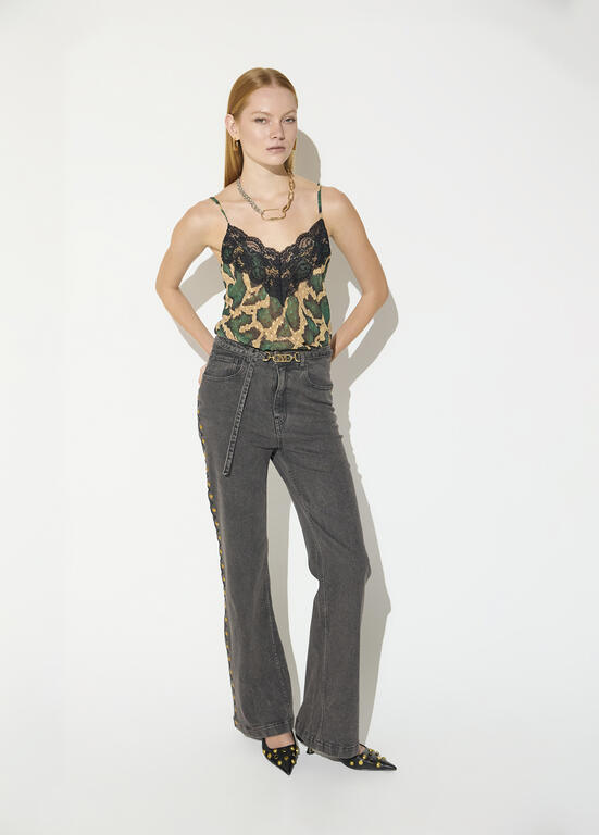LOLA CASADEMUNT MAITE GREY STUD JEANS MF2614011 226