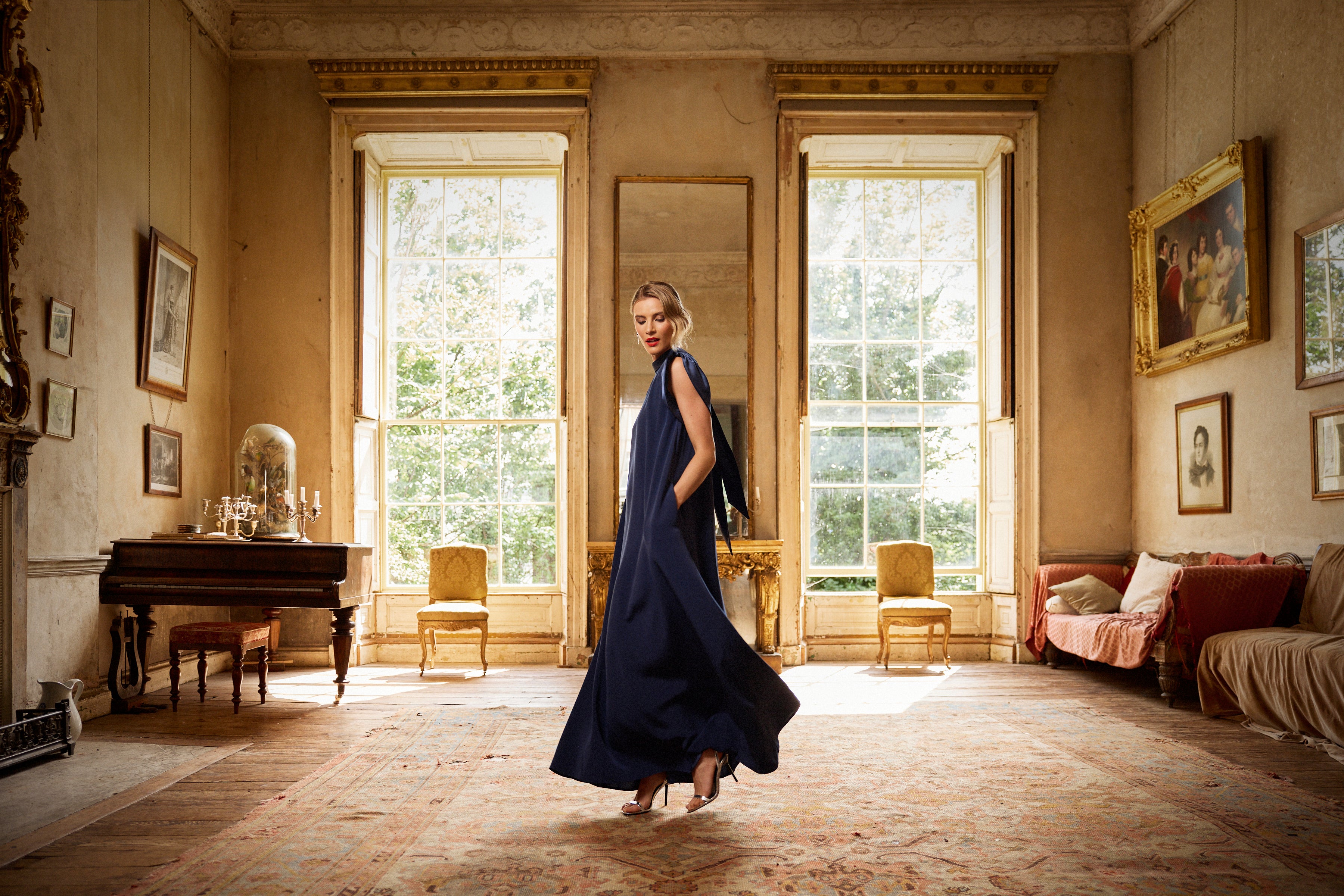 MONESSA JOAN EIBHLINN DRESS W/SLEEVES NAVY 225