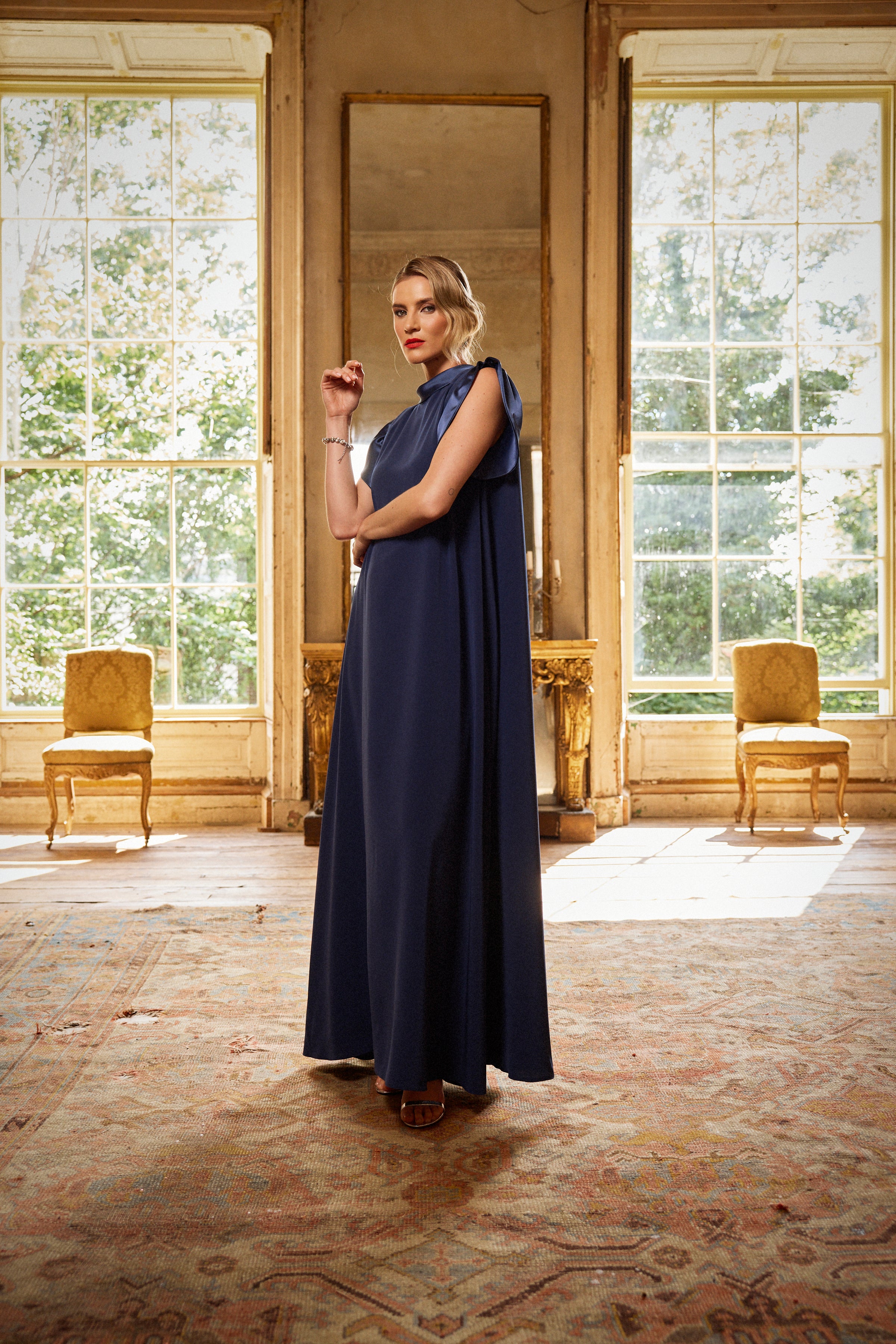 MONESSA JOAN EIBHLINN DRESS W/SLEEVES NAVY 225