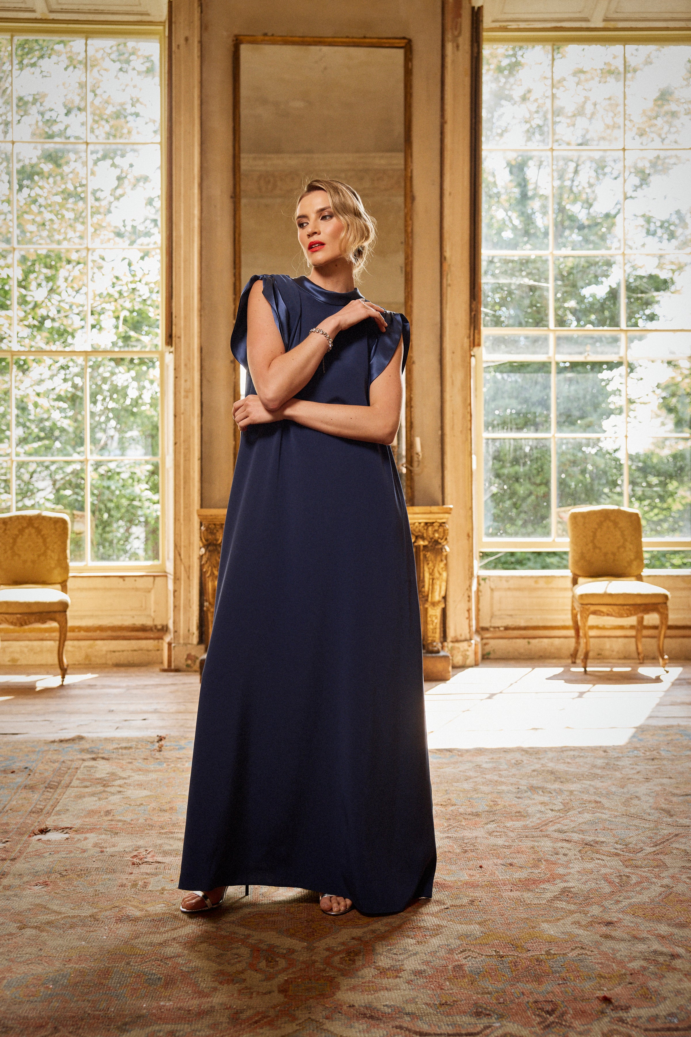 MONESSA JOAN EIBHLINN DRESS W/SLEEVES NAVY 225