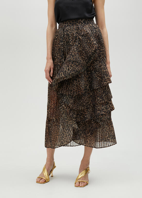 LOLA CASADEMUNT PLEATED CHIFFON SKIRT 2508006 125