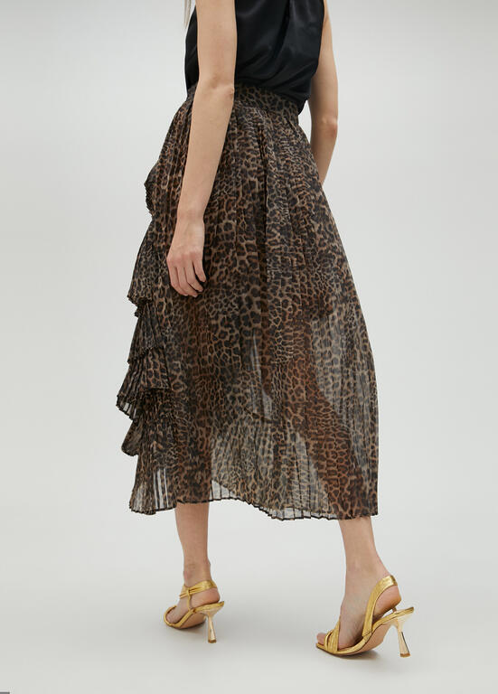 LOLA CASADEMUNT PLEATED CHIFFON SKIRT 2508006 125