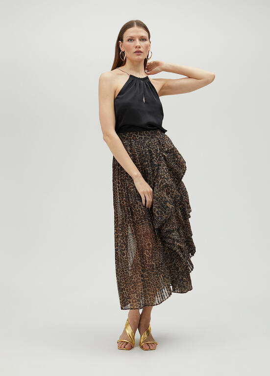 LOLA CASADEMUNT PLEATED CHIFFON SKIRT 2508006 125