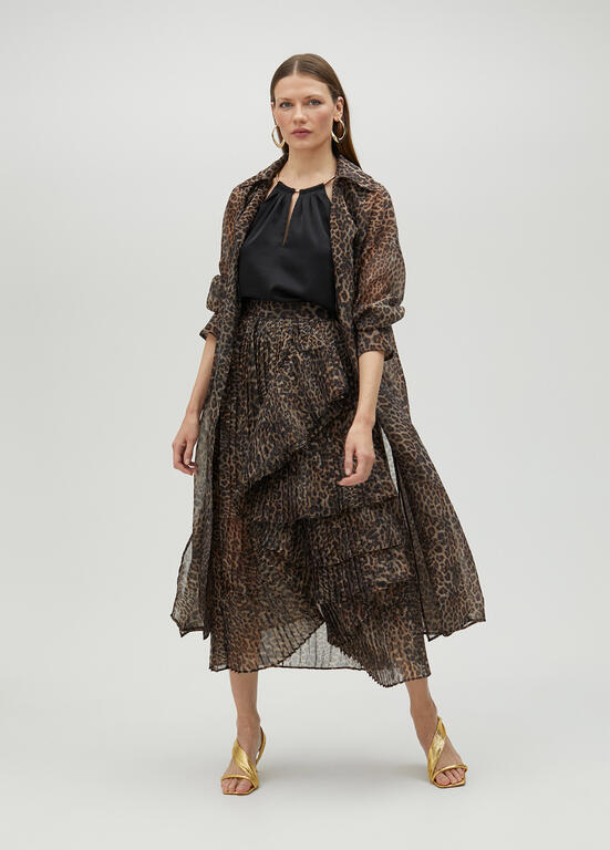 LOLA CASADEMUNT PLEATED CHIFFON SKIRT 2508006 125