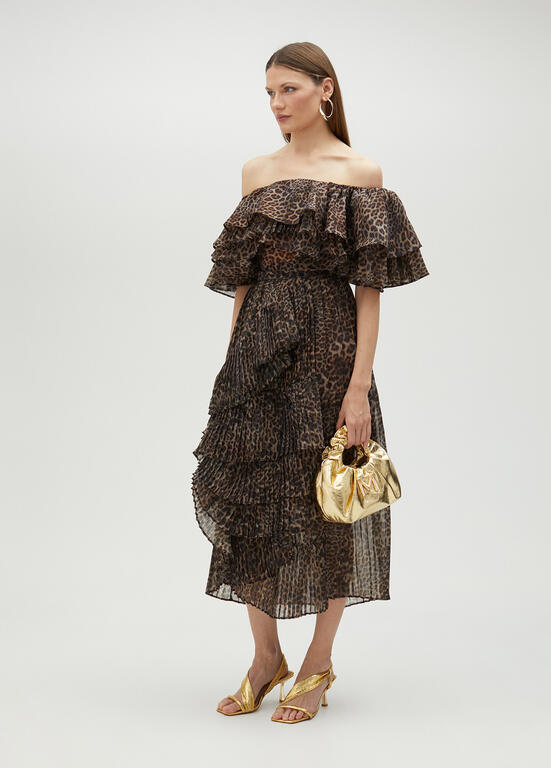 LOLA CASADEMUNT PLEATED CHIFFON SKIRT 2508006 125