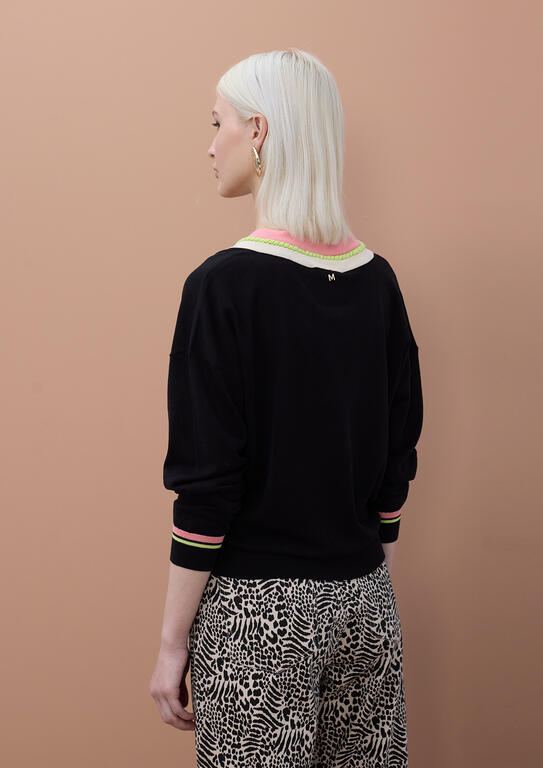 LOLA CASADEMUNT MITE BLUE V-NECK SWEATER MS2611001 126