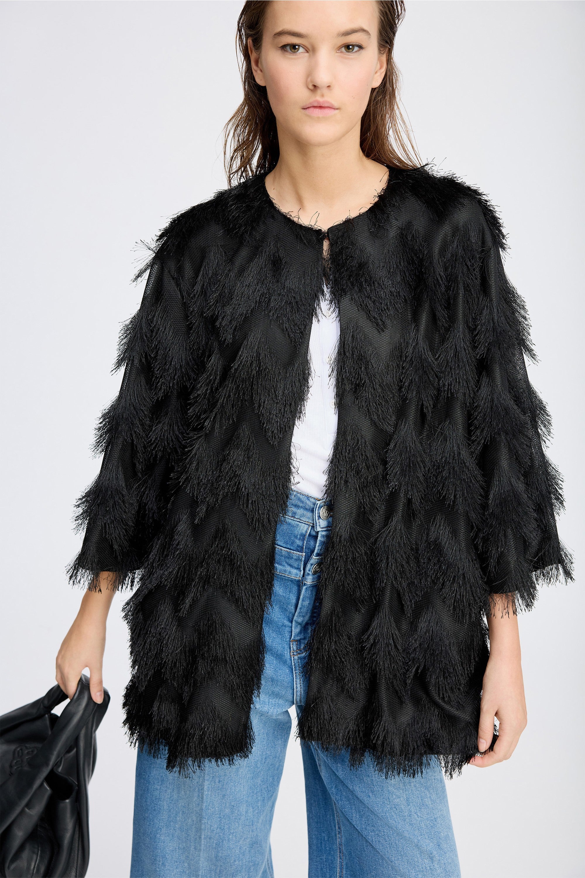 munthe black tassel blazer stocked at macbees ireland