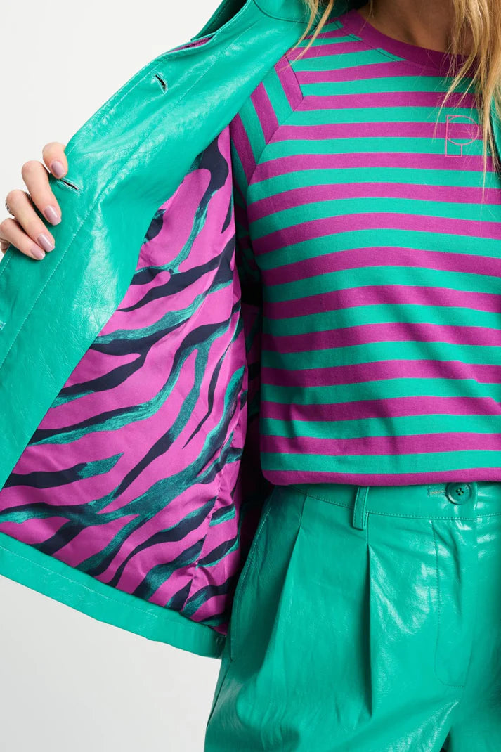 POM JACKET - FAUX LEATHER WANDER GREEN SP9463 126