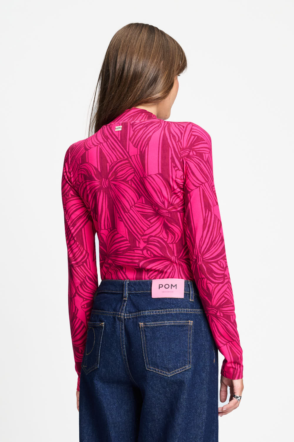 POM PINK PRINTED MESH TOP 9785 226