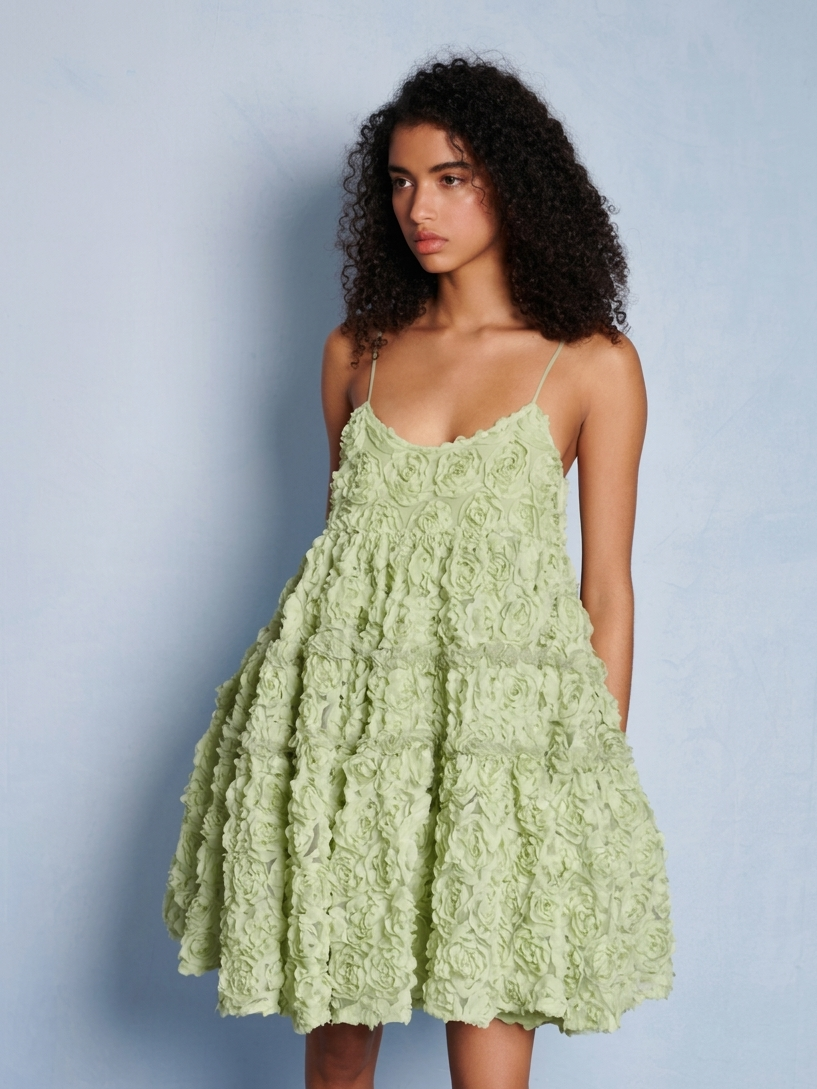 sister jane green dress DREAM CLOVER ORGANZA MINI 126 ASOS DESIGN Tall Bridesmaid Style:Robe lace wedding dace