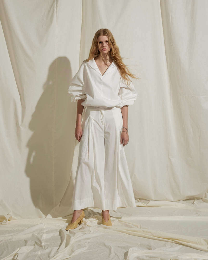 SOHO-T WHITE TOP W/ SHAWL COLLAR FIONA 126